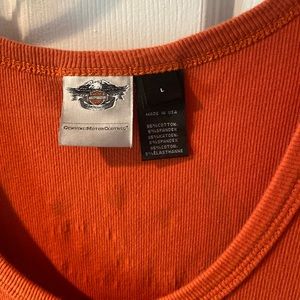 Womens Harley Davidson ribbed SS Tshirt Size L